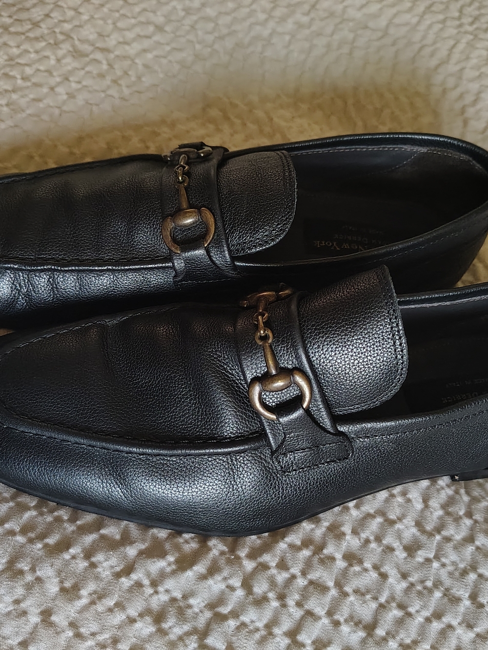 Men's To Boot New York Black Leather Horsebit Loafers Size 13 Italy Ret. $425+